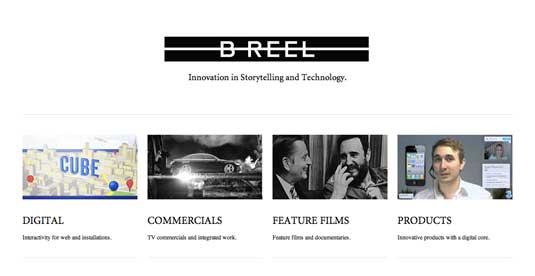  B-reel homepage