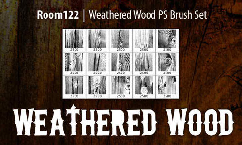 15 Weathered Wood Photoshop Brushes