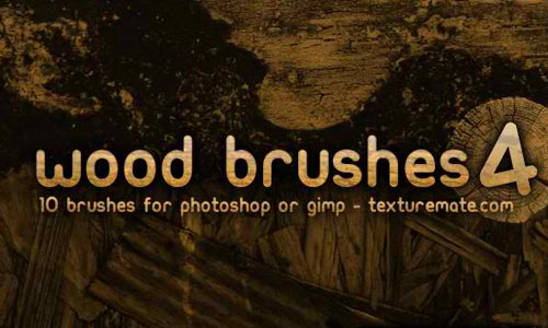 Wood 4 Brush Pack for Photoshop or Gimp