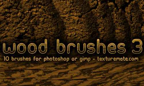 Wood 3 Brush Pack for Photoshop or Gimp