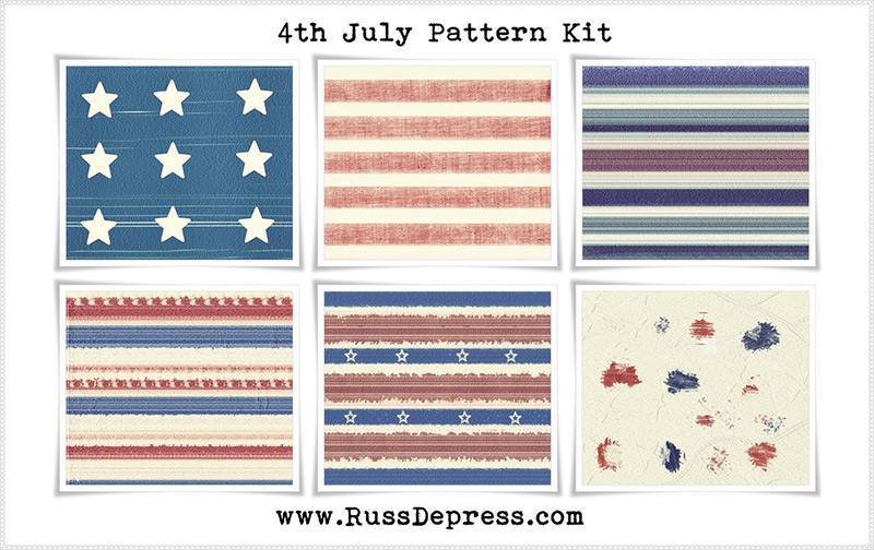 4 of july stars and stripes pattern kit by RussDepress in 30+ New Photoshop Pattern Sets