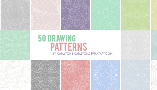 50 Drawing Patterns by Carllton in 30+ New Photoshop Pattern Sets