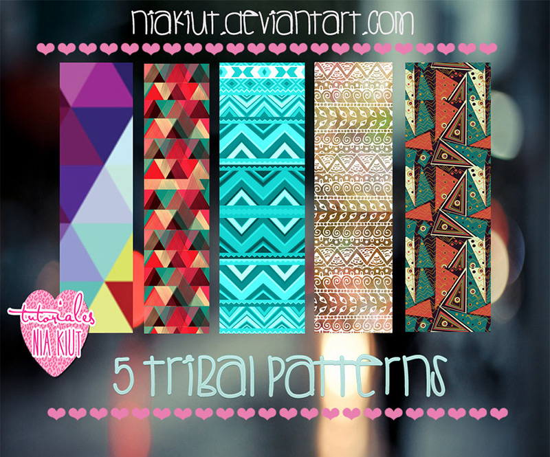 5 Tribal Patterns NiaKiut by Niakiut in 30+ New Photoshop Pattern Sets