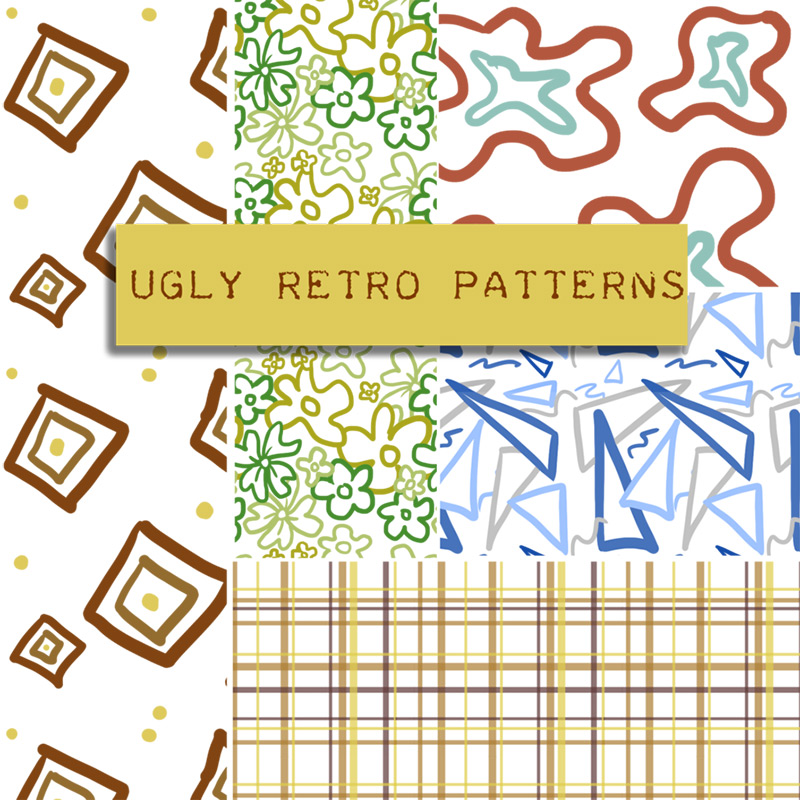 Ugly Retro Pattern Set by BellaCielo in 30+ New Photoshop Pattern Sets