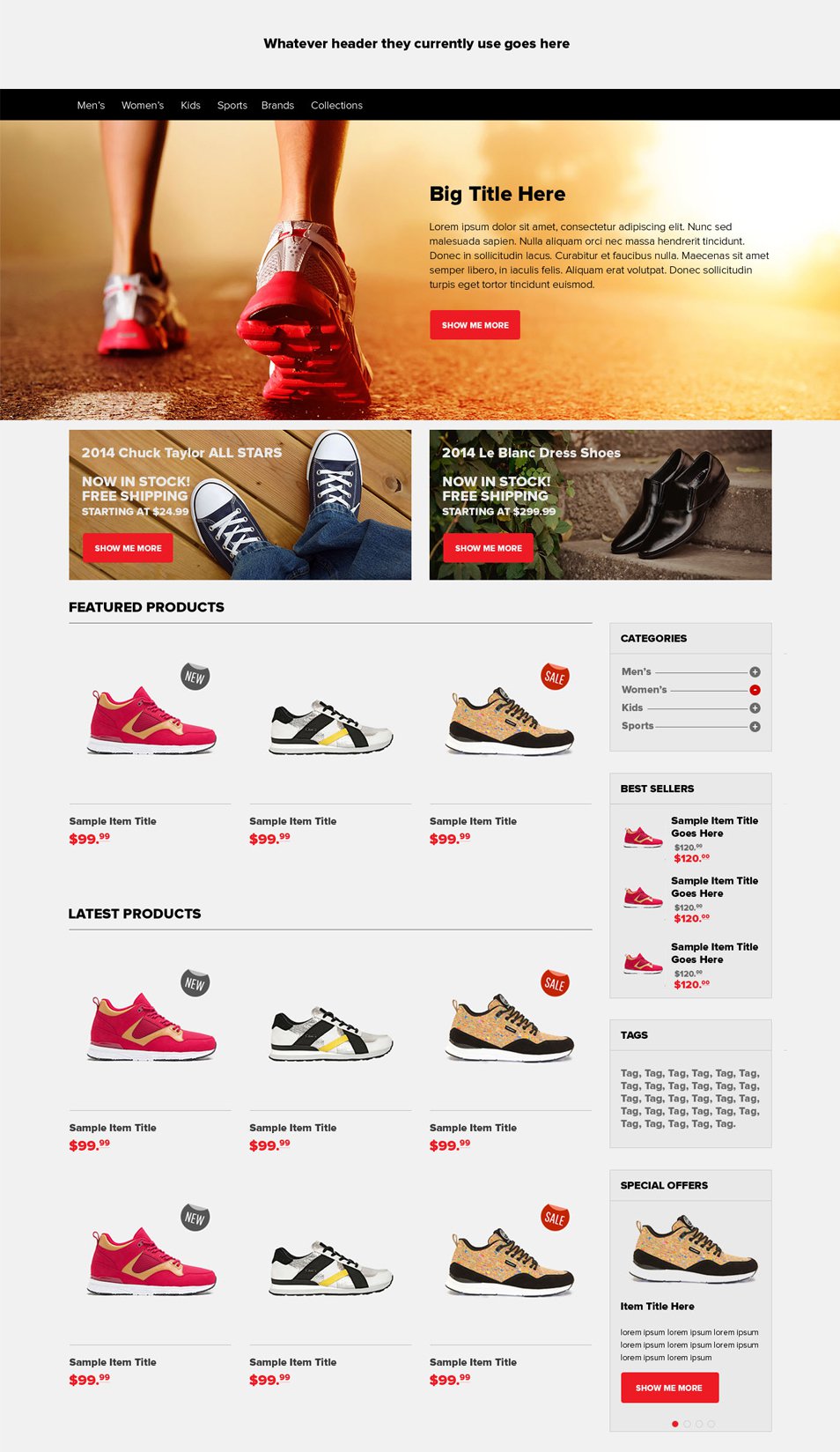 E commerce Home Page PSD