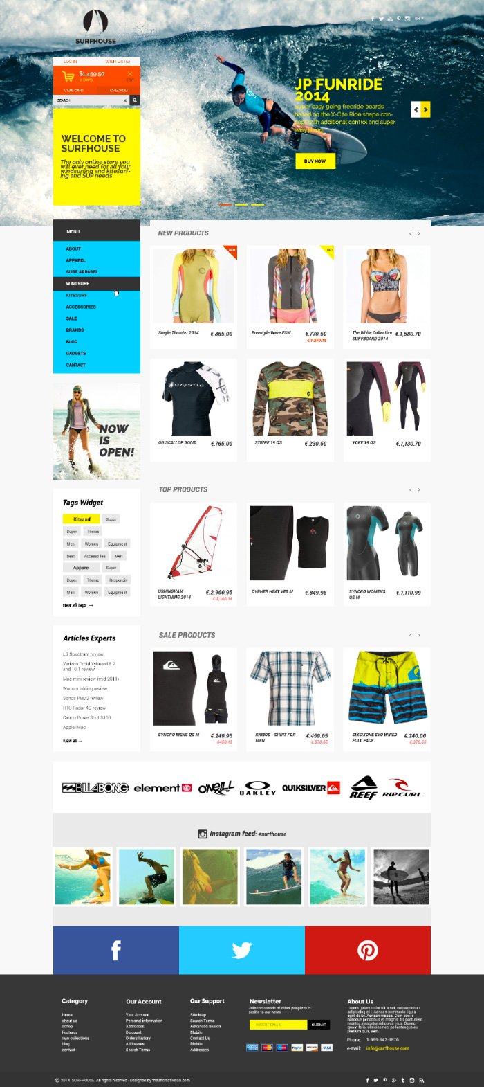 Surfhouse - Free E Commerce Template