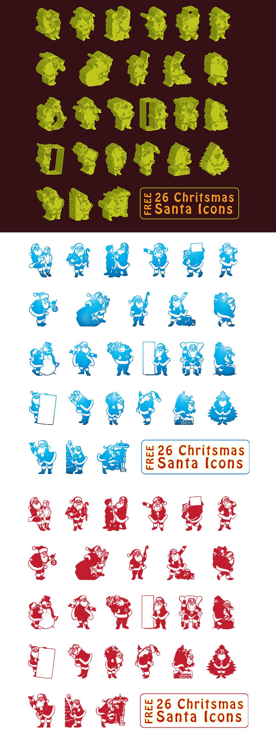 Free Christmas Icon with 3D
