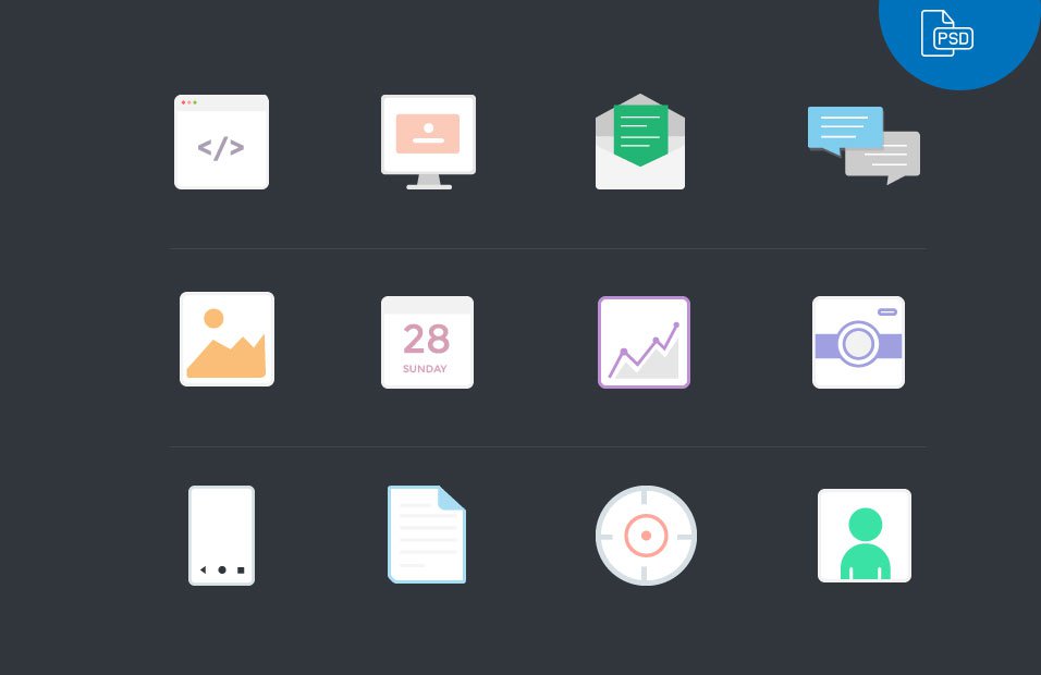 Free Vector Flat Icons PSD