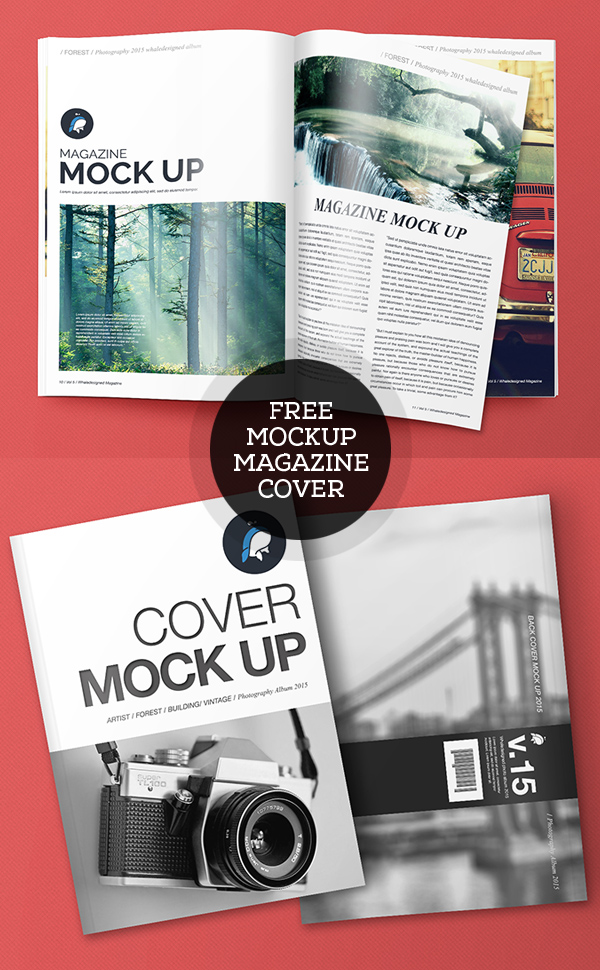 Free PSD Magazine and Cover Mockups