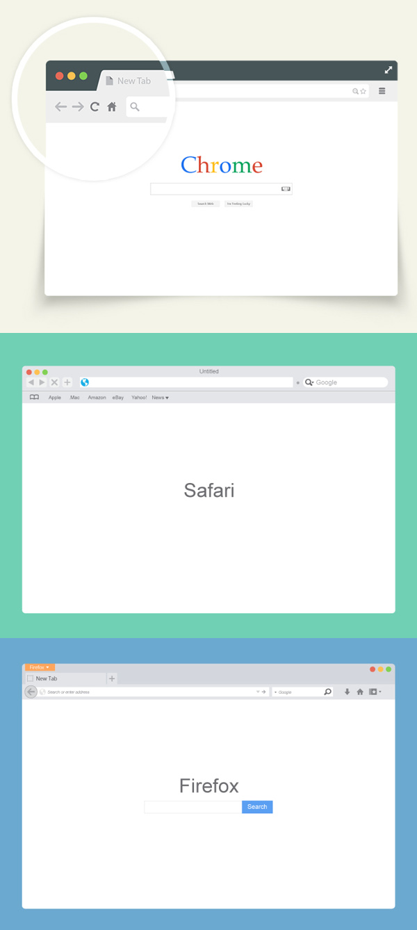 Vector Browser Mockup Set