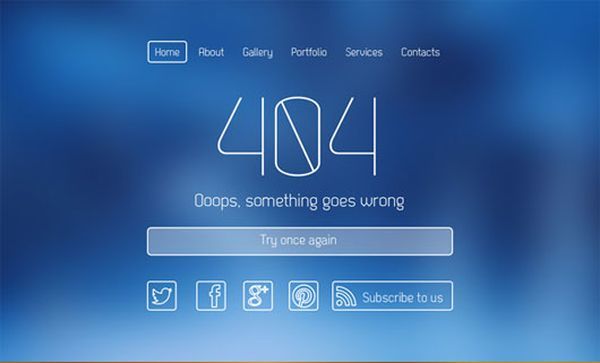 Clean Elegant 404 Error Page PSD Template