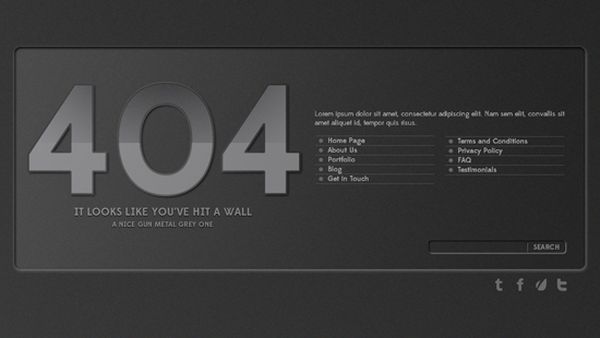 Professional 404 Error Website Template （HTML + CSS + PSD）
