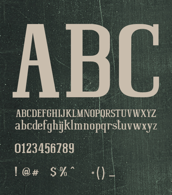 Bohemia SlabSerif font letters