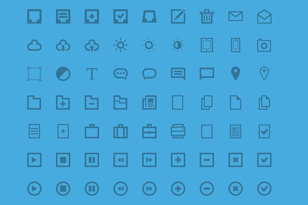 63 pack blue icons download psd freebie