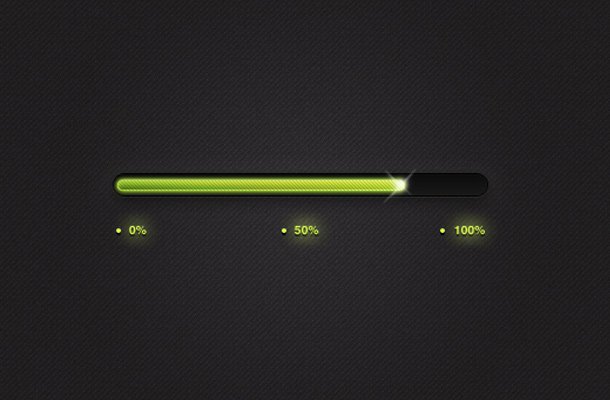 bright green glossy progress bar