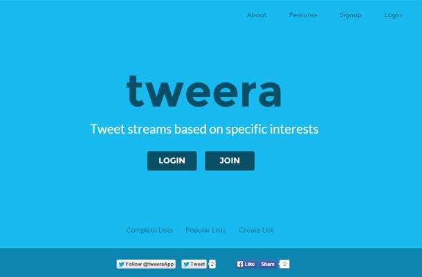 tweera blue background twitter homepage