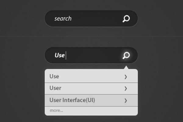 dark search form tooltips psd