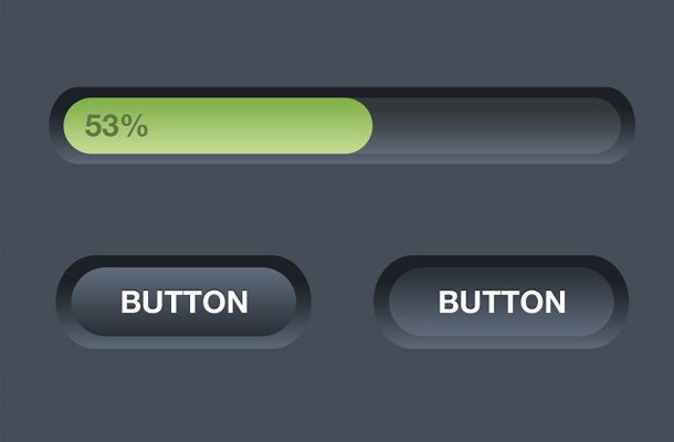 simple green ui design loading progress bar