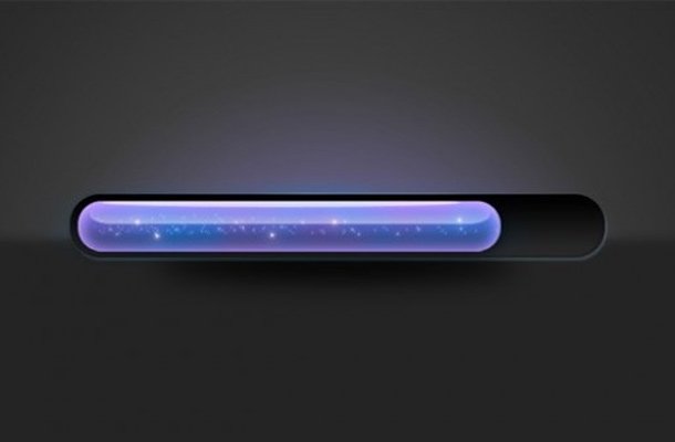 sparkly glowing progress bar purple blue