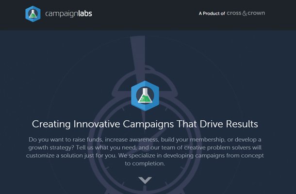 campaign labs blue website design