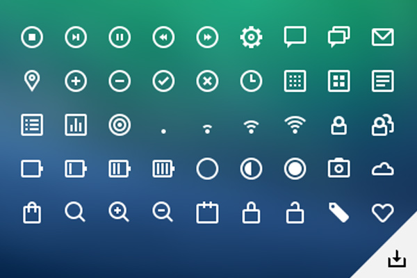 white simple ui icons freebie download psd