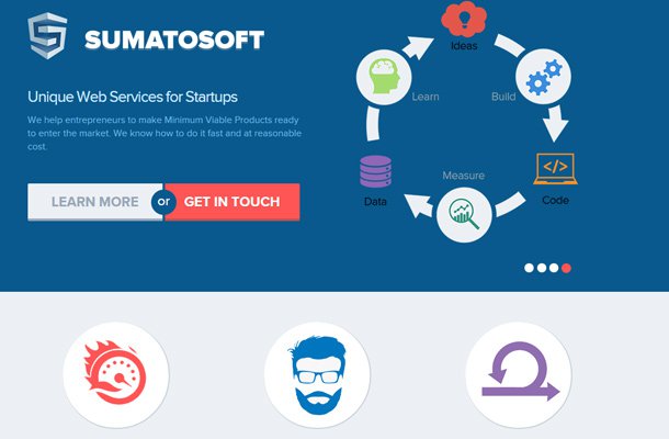 sumatosoft blue homepage coding design webpage