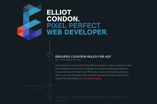 elliot condon dark website portfolio homepage