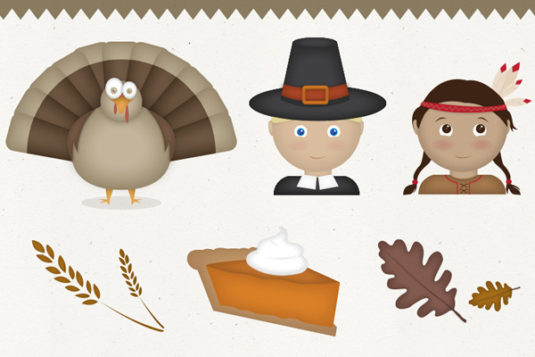freebie vector files icons thanksgiving theme seasonal autumn