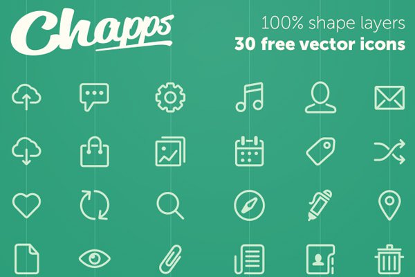 30 free vector icons iconset chapps freebie