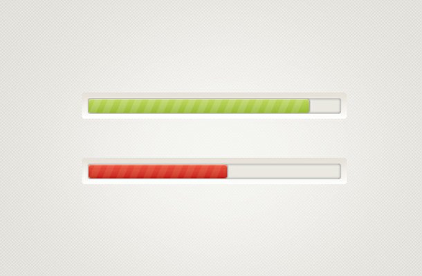 green red striped loading bars psd