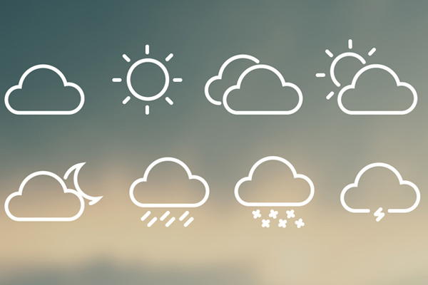8 weather icons freebie download pack psd