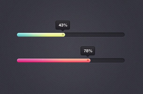 eye candy colorful percentage bars ui design