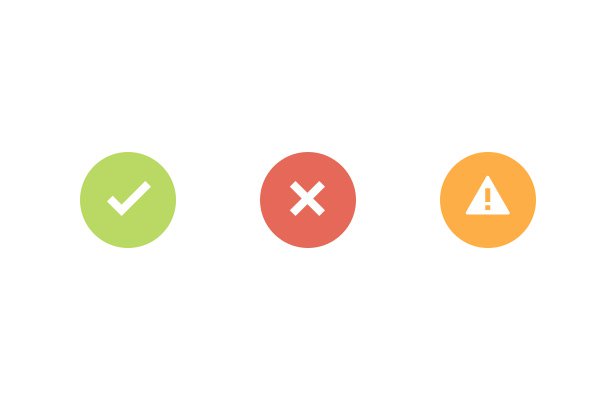 freebie simple flat buttons status checkmark error alert