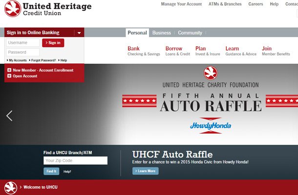 united heritage credit union website design