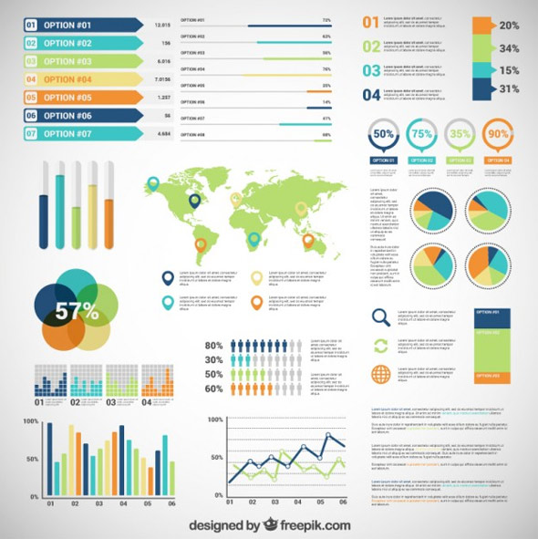 Infographic-with-variety-of-diagrams