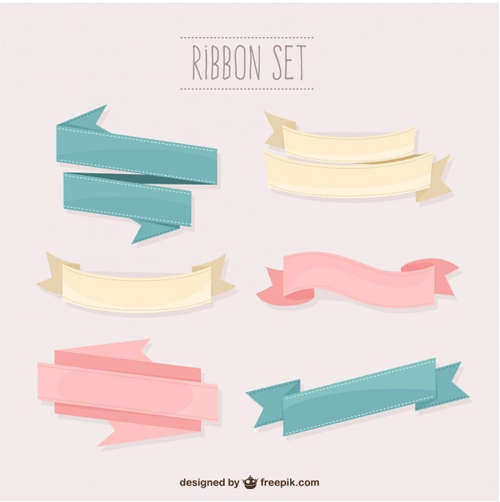 Pastel-colors-ribbons-set