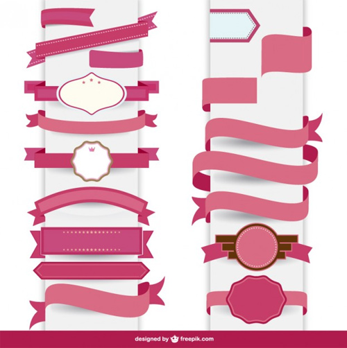 Ribbon-pink-decorative-template