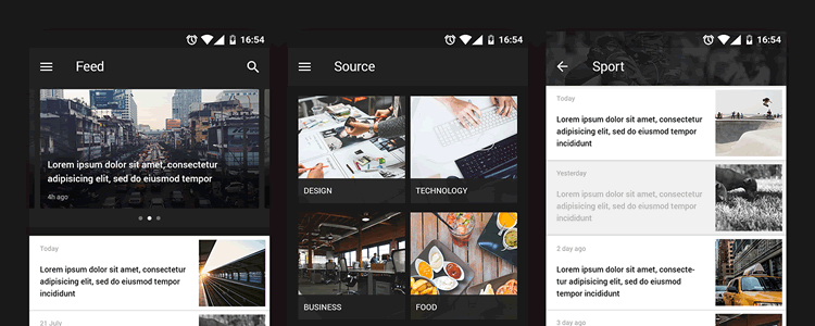 Android Reader UI Kit psd