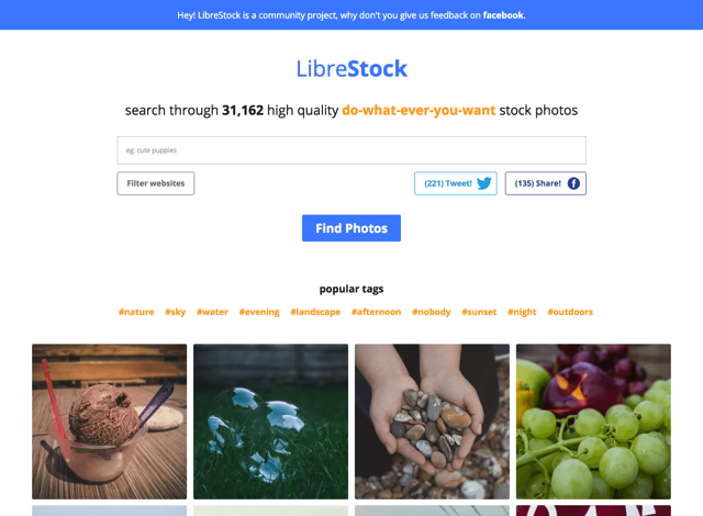 LibreStock 从 20 个常用图库搜寻数万张高画质 CC0 授权免费相片素材！