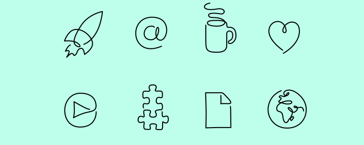 One Line Startup Icons