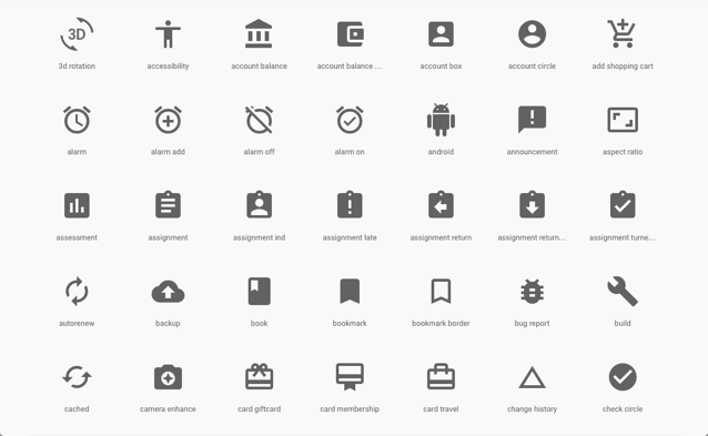 Google 提供免费 Material icons 向量图示集，可自由用于个人或商业项目