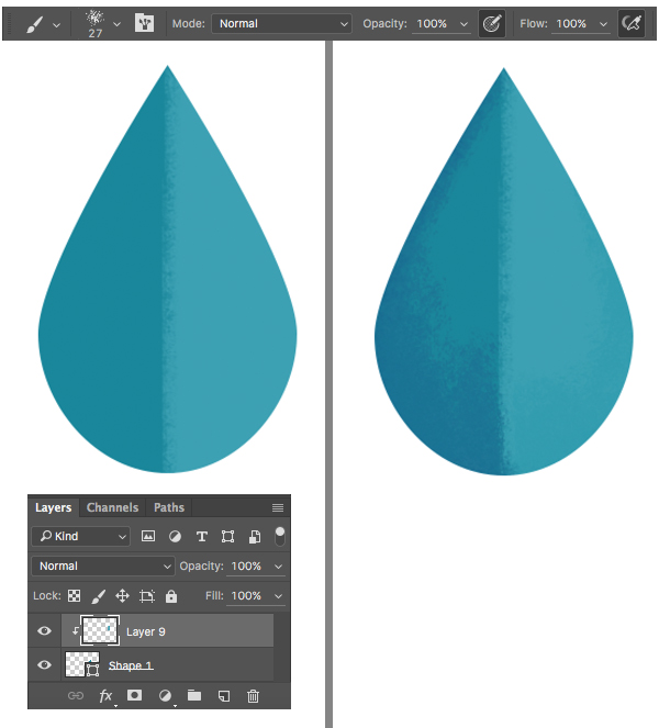 add texture to the leaf halves