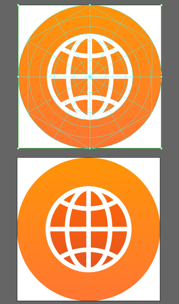 make the orange base for the globe icon