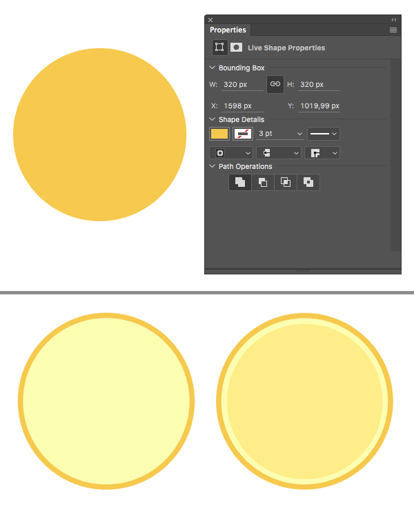 make a lemon circle with the ellipse tool