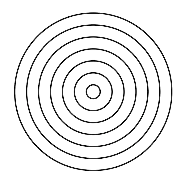 图形是同心式发射构成最为简单的基本形,假若我们把圆替换成文字的话