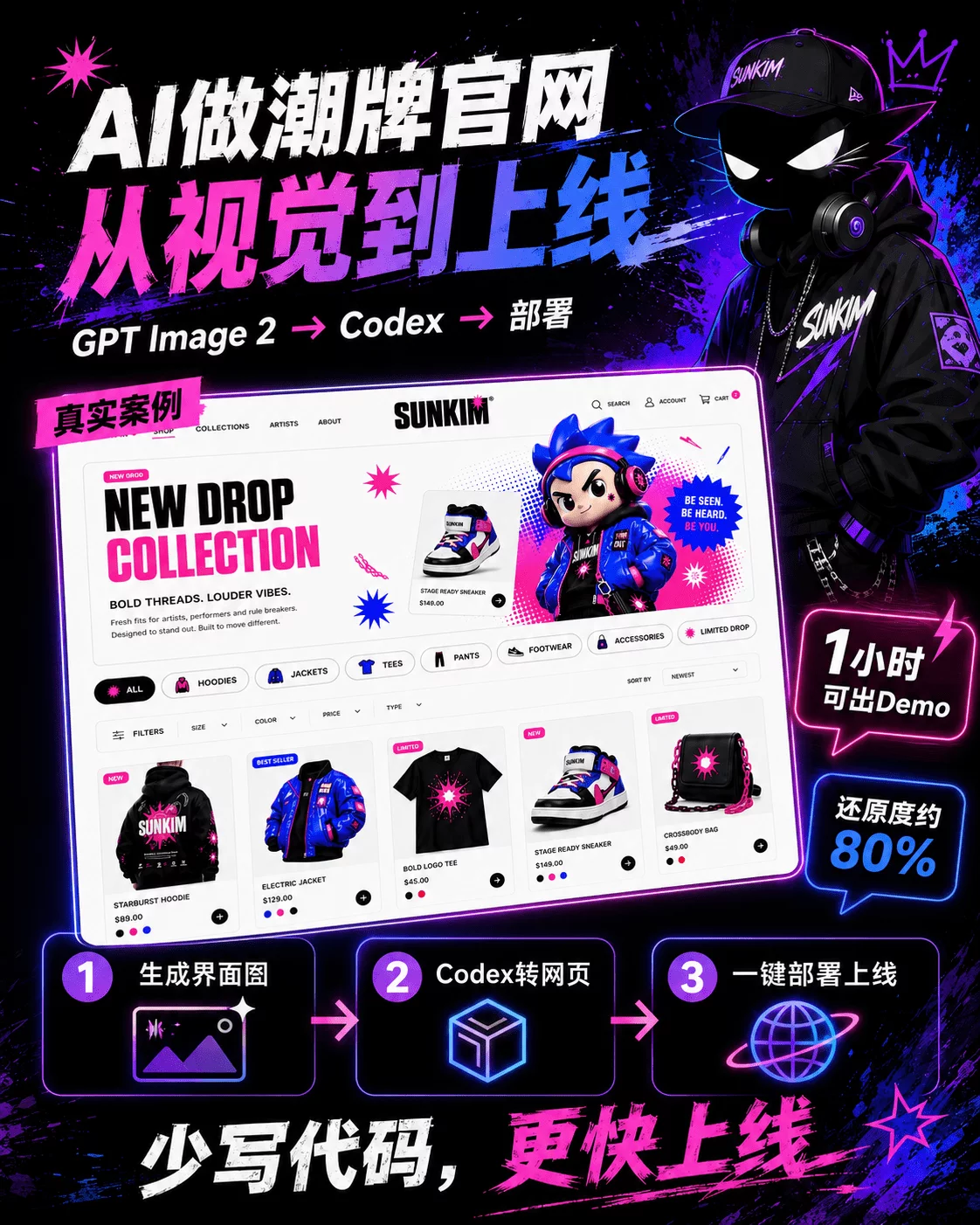 案例实操！教你用GPT Image 2 出设计图，Codex 快速部署上线
