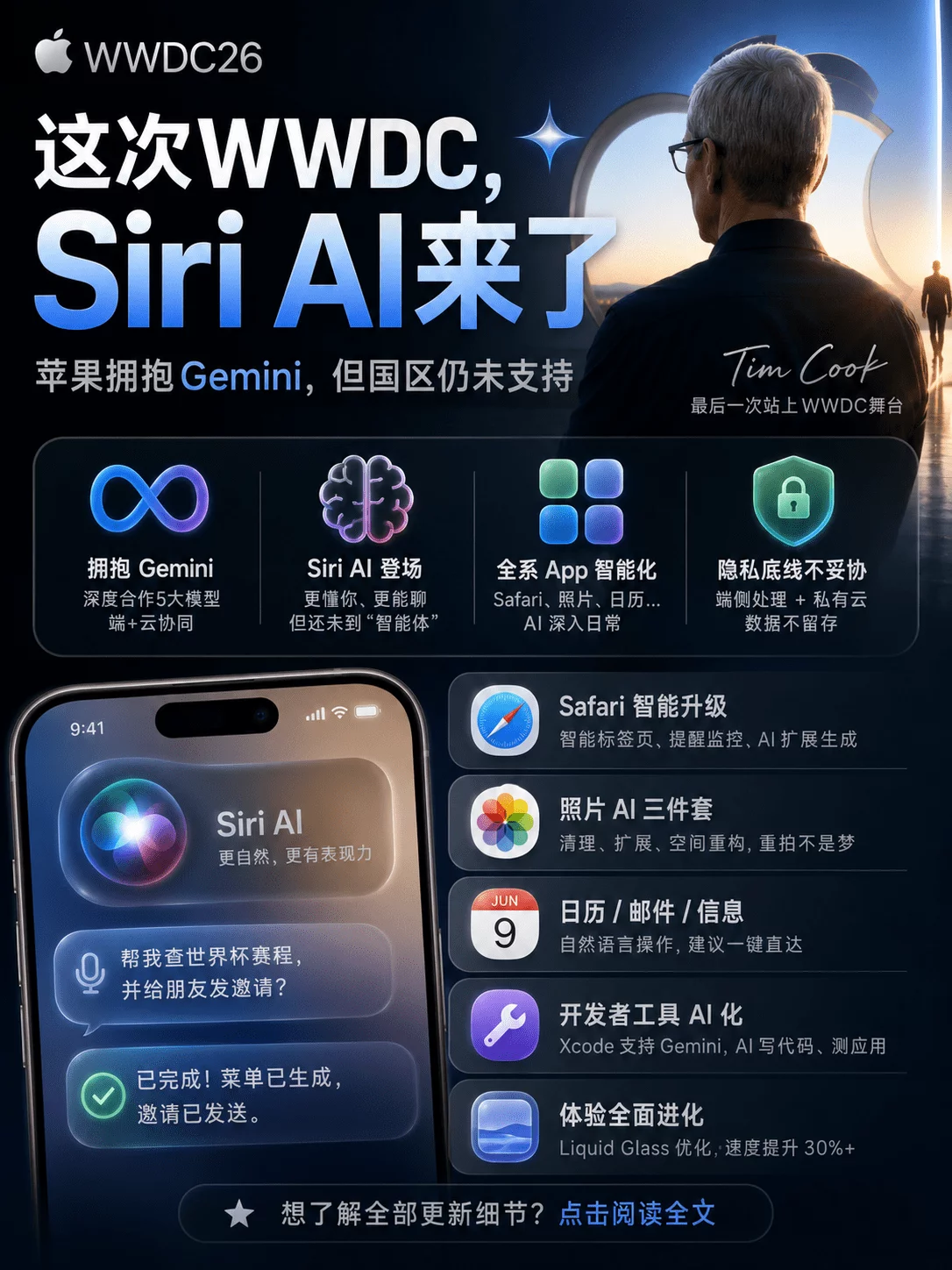 库克谢幕秀!用一篇文章全面总结苹果WWDC 26主题演讲