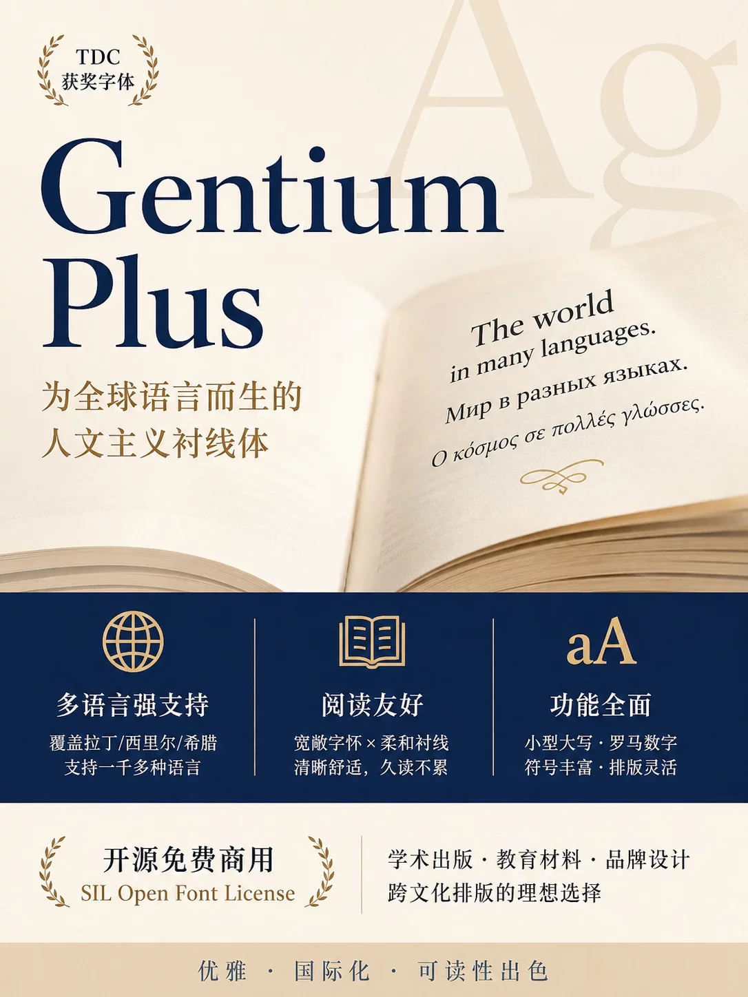 TDC获奖字体免费商用!这款优雅流畅的字体抓紧收藏!