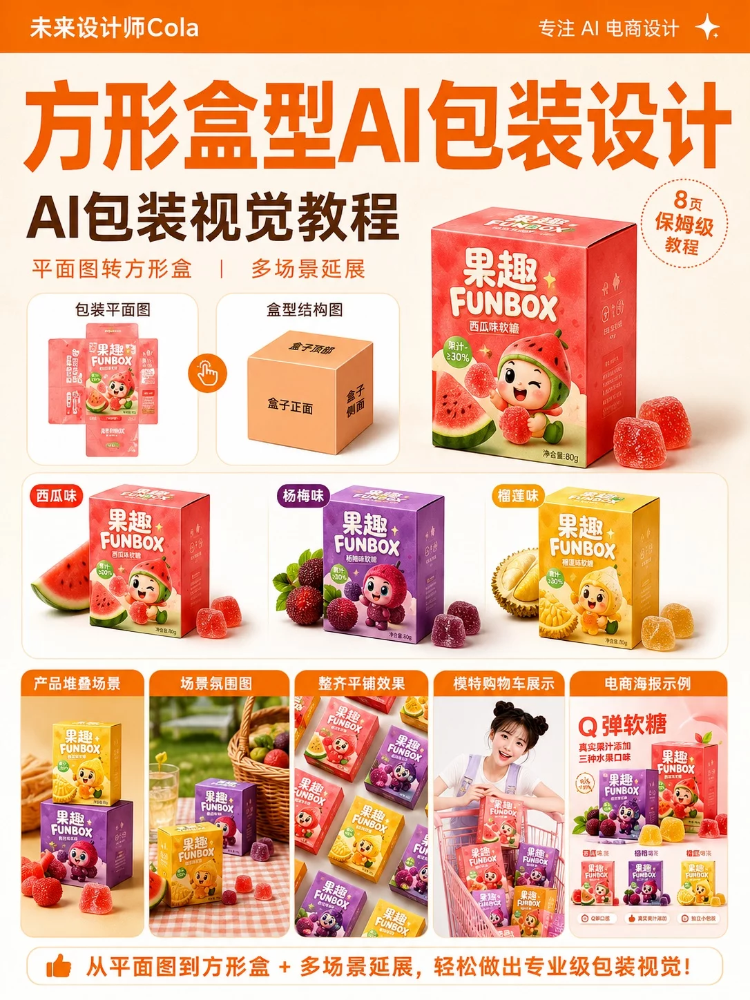 AI做特殊盒型包装!4步从渲染图做到完整全案