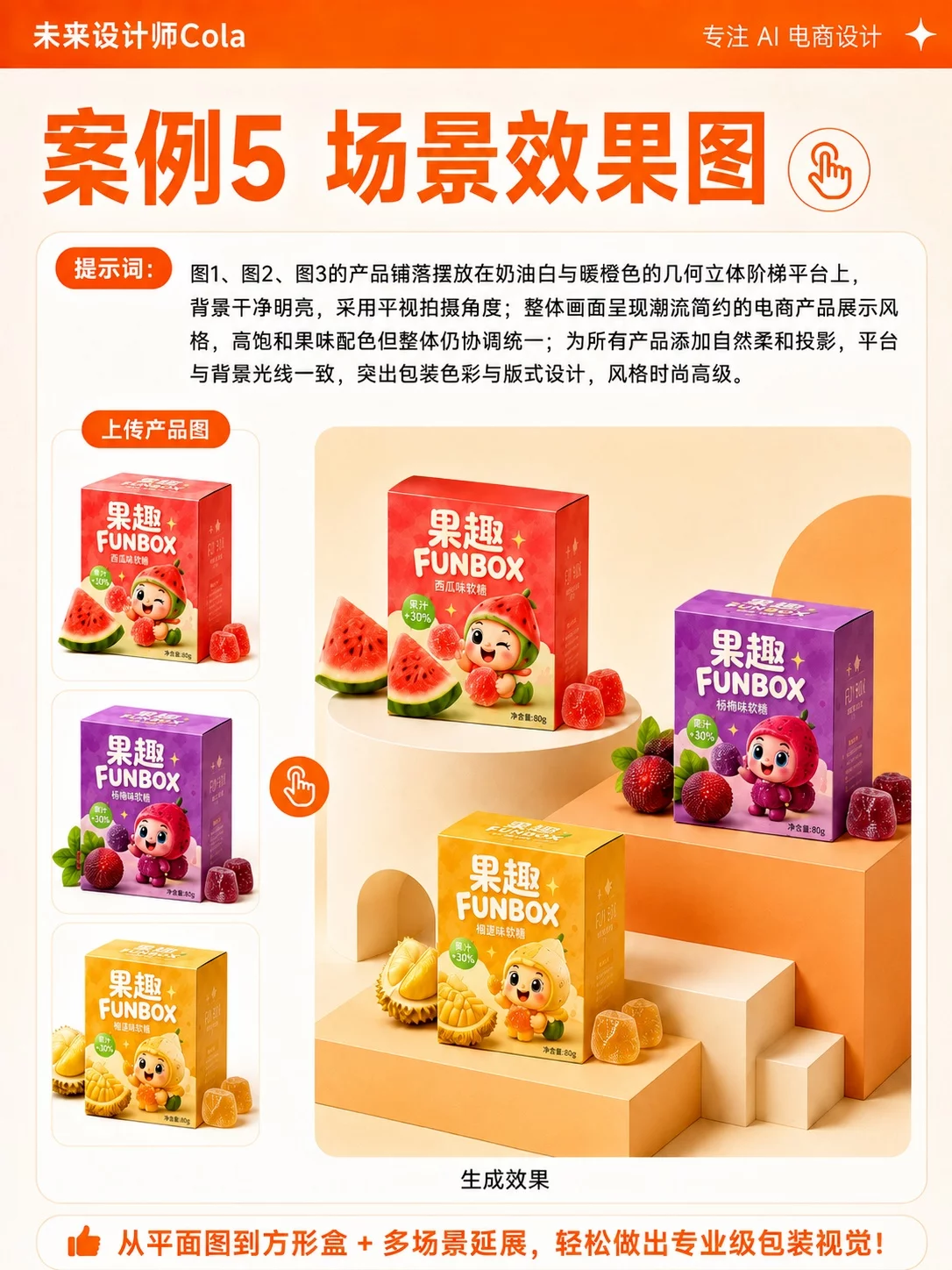 AI做特殊盒型包装!4步从渲染图做到完整全案